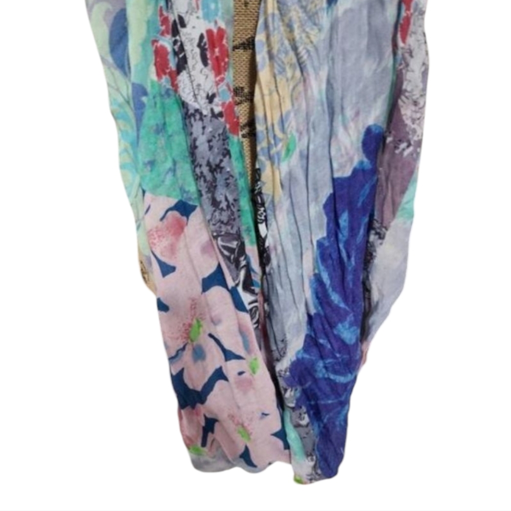 Susannagh Grogan floral green blue and pink tones infinity‎ scarf - Picture 3 of 4